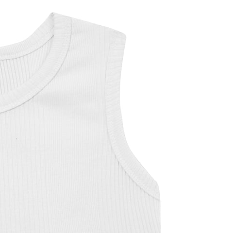 Off White Ribbed Tank Top