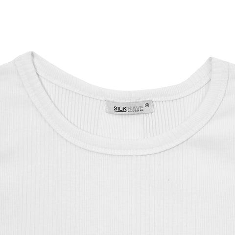 Off White Ribbed Tank Top